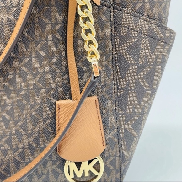 Michael Kors Large X Chain Shoulder Tote Bag Brown - Picture 5 of 13